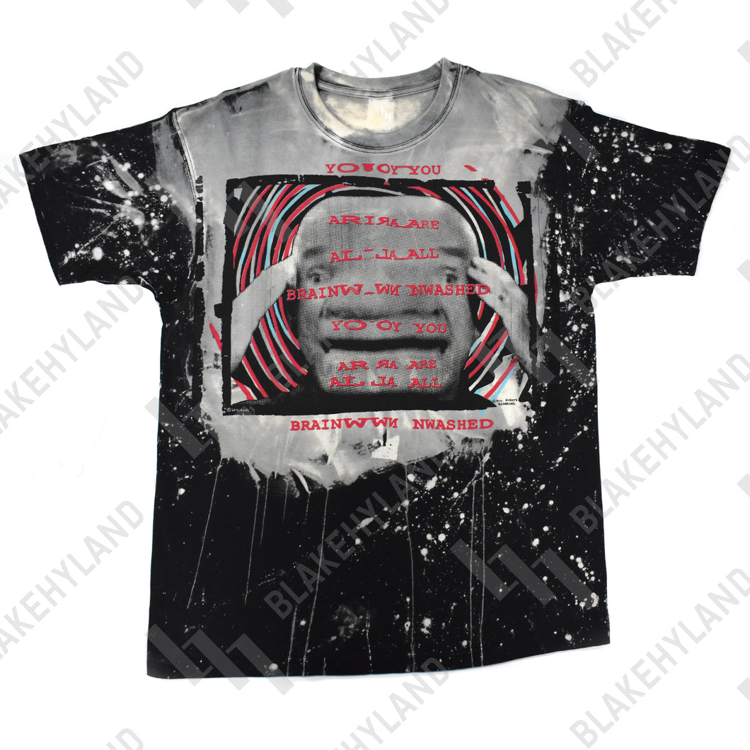 BRAINWASHED T-SHIRT ACID WASH BLACK