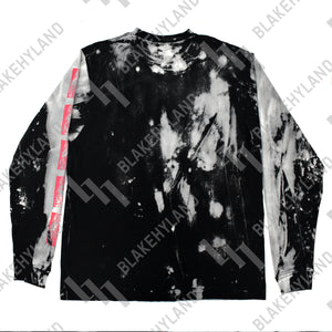 FAME WILL EAT YOUR BRAIN LONG SLEEVE T-SHIRT ACID WASH BLACK