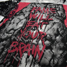 FAME WILL EAT YOUR BRAIN T-SHIRT ACID WASH BLACK