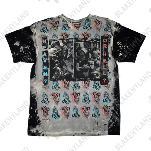HEAVEN OR HELL T-SHIRT ACID WASH BLACK