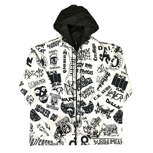ALL OVER PRINT PUNK PATCH HOODED COACH JACKET 1 OF 1