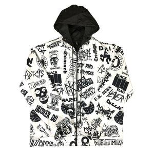ALL OVER PRINT PUNK PATCH HOODED COACH JACKET 1 OF 1