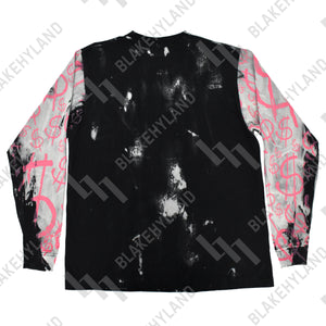 NO COST LONG SLEEVE T-SHIRT ACID WASH PINK