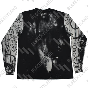 NO COST LONG SLEEVE T-SHIRT ACID WASH BLACK