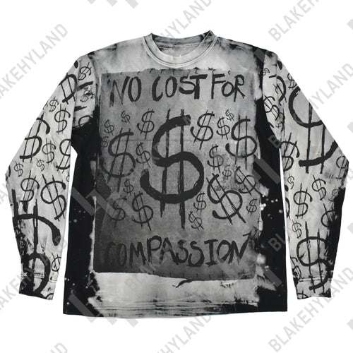 NO COST LONG SLEEVE T-SHIRT ACID WASH BLACK
