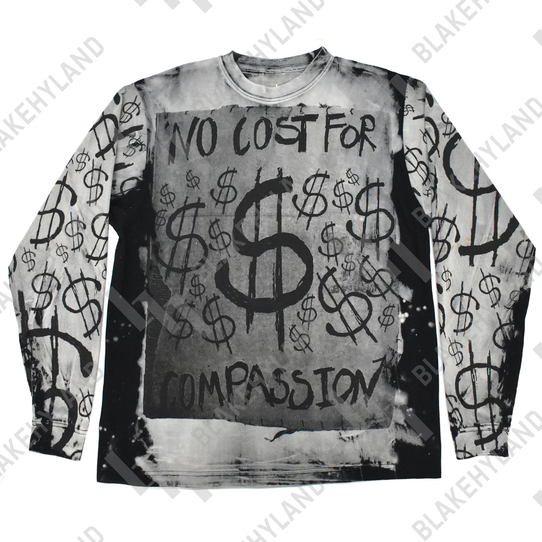 NO COST LONG SLEEVE T-SHIRT ACID WASH BLACK