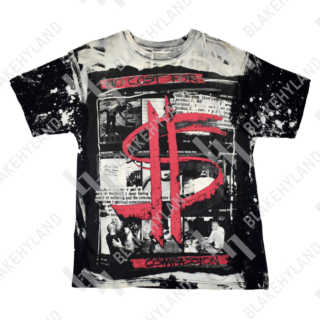 NO COST FOR COMPASSION T-SHIRT ACID WASH BLACK