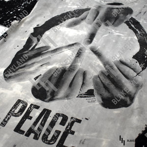 PEACE T-SHIRT ACID WASH BLACK