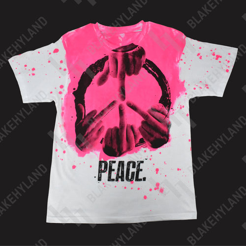PEACE T-SHIRT SPLATTER PINK