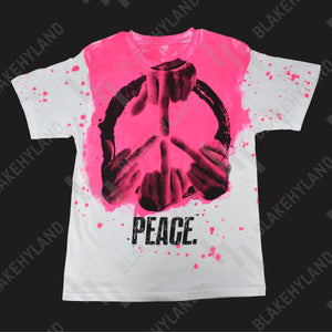 PEACE T-SHIRT SPLATTER PINK