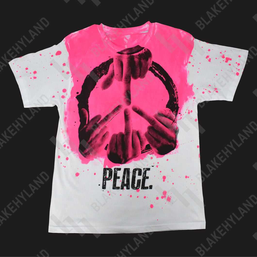 PEACE T-SHIRT SPLATTER PINK