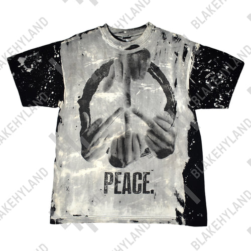 PEACE T-SHIRT ACID WASH BLACK