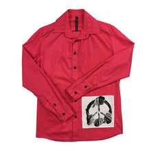 PEACE PATCHWORK MAGENTA DRESS SHIRT 1 OF 1