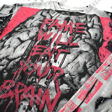 FAME WILL EAT YOUR BRAIN LONG SLEEVE T-SHIRT ACID WASH BLACK